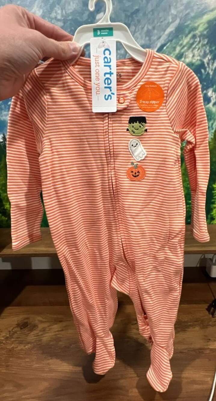 Carter's Just One You Baby Halloween Stripe Sleep N Play Footie
